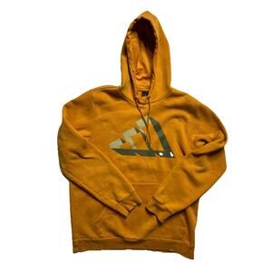 Adidas Hoodie Mens Medium Orange Pullover 3d Logo Outerwear